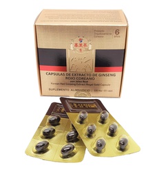 Capsulas de Extracto de ginseng rojo coreano 500mg/ 60 capsulas